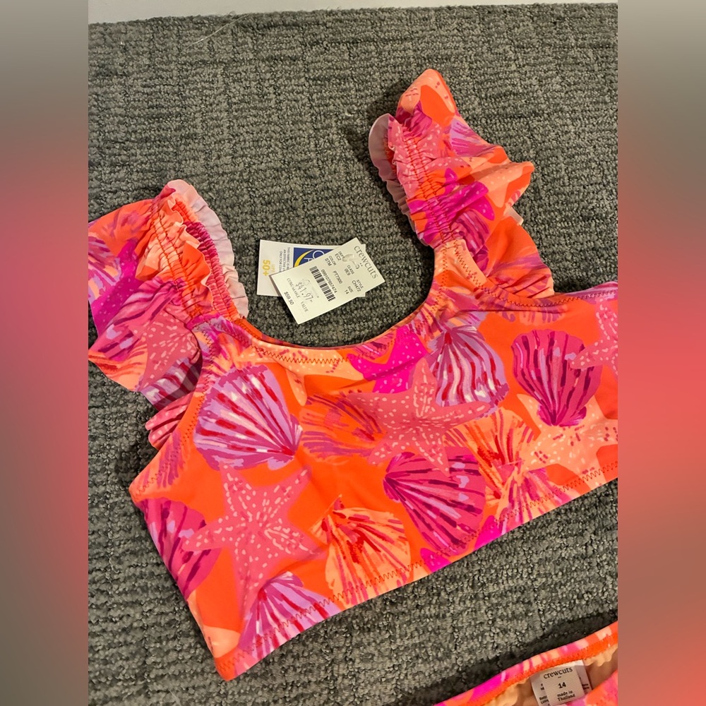 Crewcuts Vibrant Pink and Orange Kids Bikini